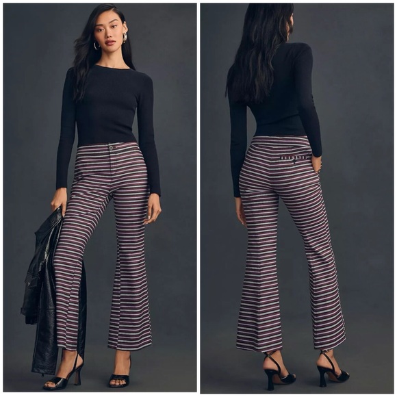 Anthropologie Pants - Anthropologie Maeve Striped Kick Flare Pant. Size: 2 Tall